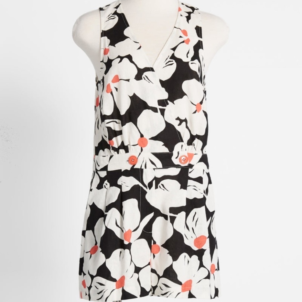 ModCloth Just Want to Have Sun Surplice Romper‎ floral